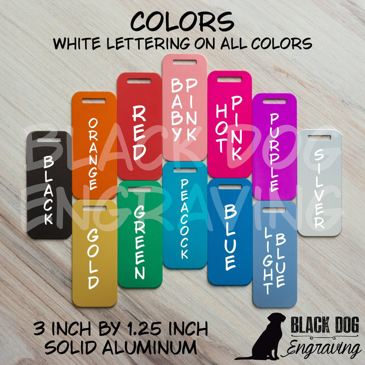 Girls Trip Engraved Personalized Small Luggage Tag - Black Dog Engraving
