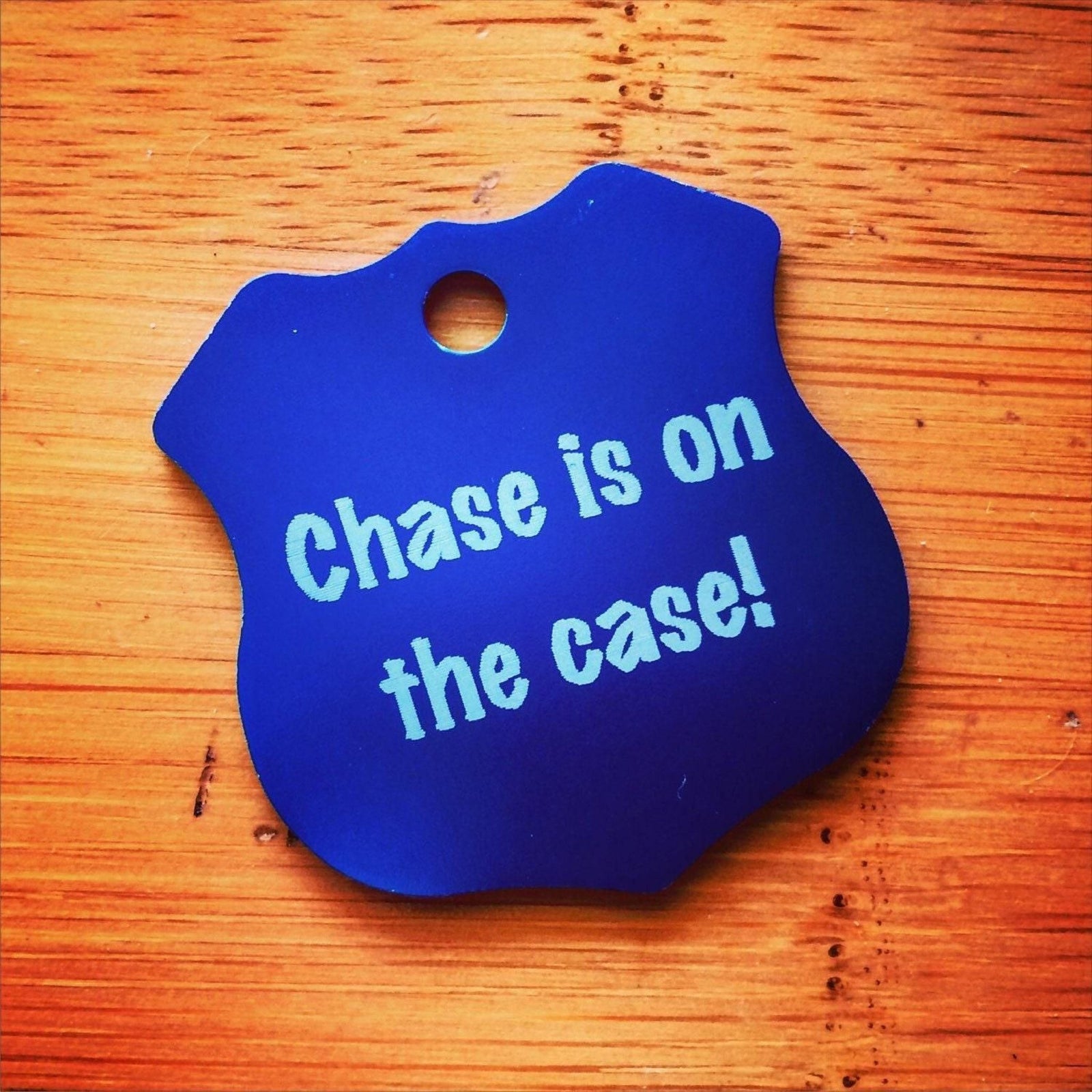Laser Engraved Medium Shield Dog Pet ID Tag - Black Dog Engraving