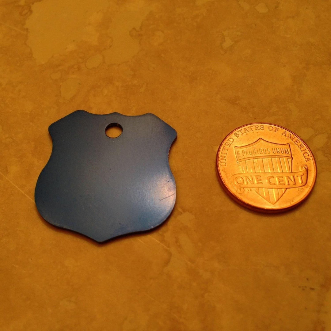 Laser Engraved Medium Shield Dog Pet ID Tag - Black Dog Engraving
