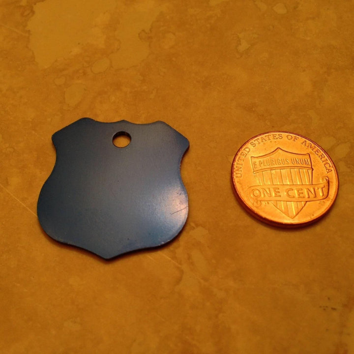 Laser Engraved Medium Shield Dog Pet ID Tag - Black Dog Engraving