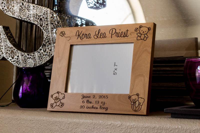 Baby Photo Frame - Black Dog Engraving