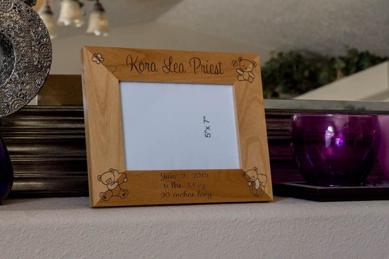 Baby Photo Frame - Black Dog Engraving