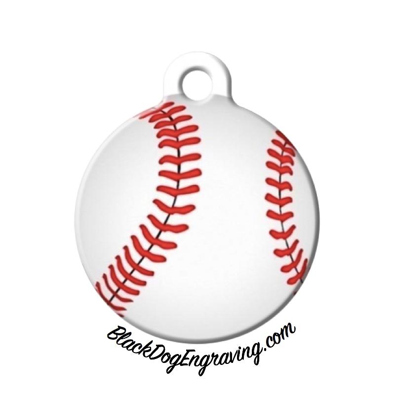 Baseball Pet Engraved Pet ID Tag