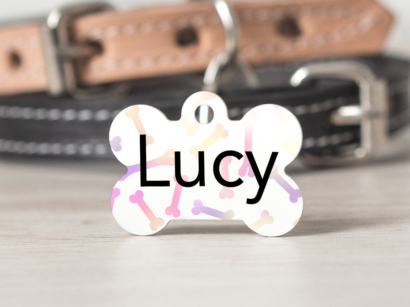 Bones Medium Dog Bone Personalized Tag - Black Dog Engraving