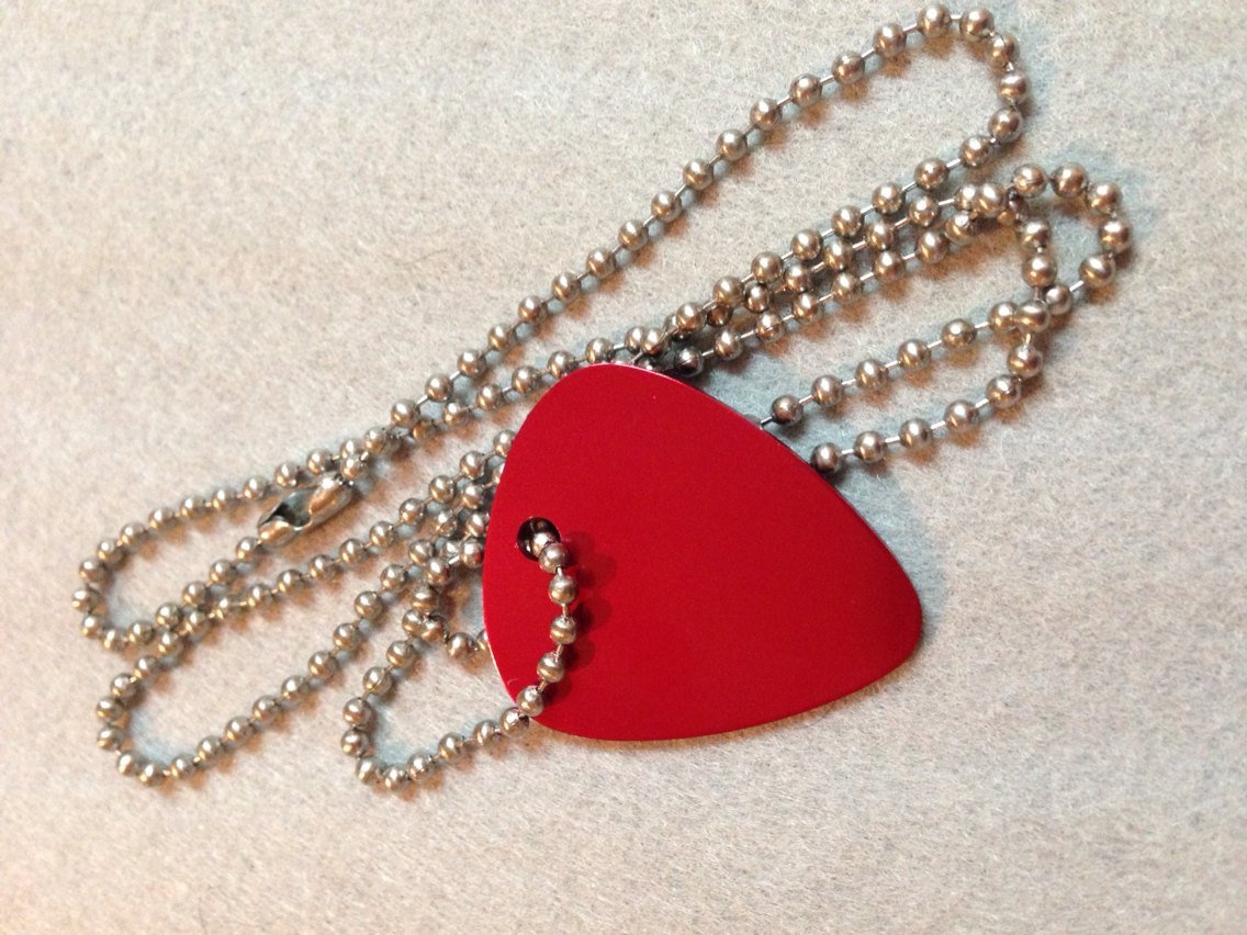 Engraved Guitar Pick with Chain Necklace - Black Dog Engraving
