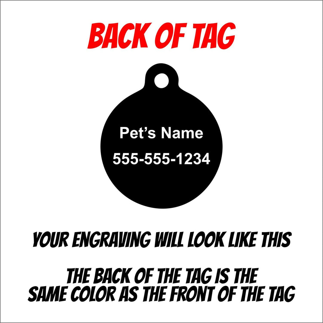 Evil Skull Personalized Engraved Pet Tag - Black Dog Engraving