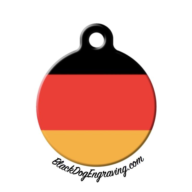 German Flag Pet Engraved Pet ID Tag