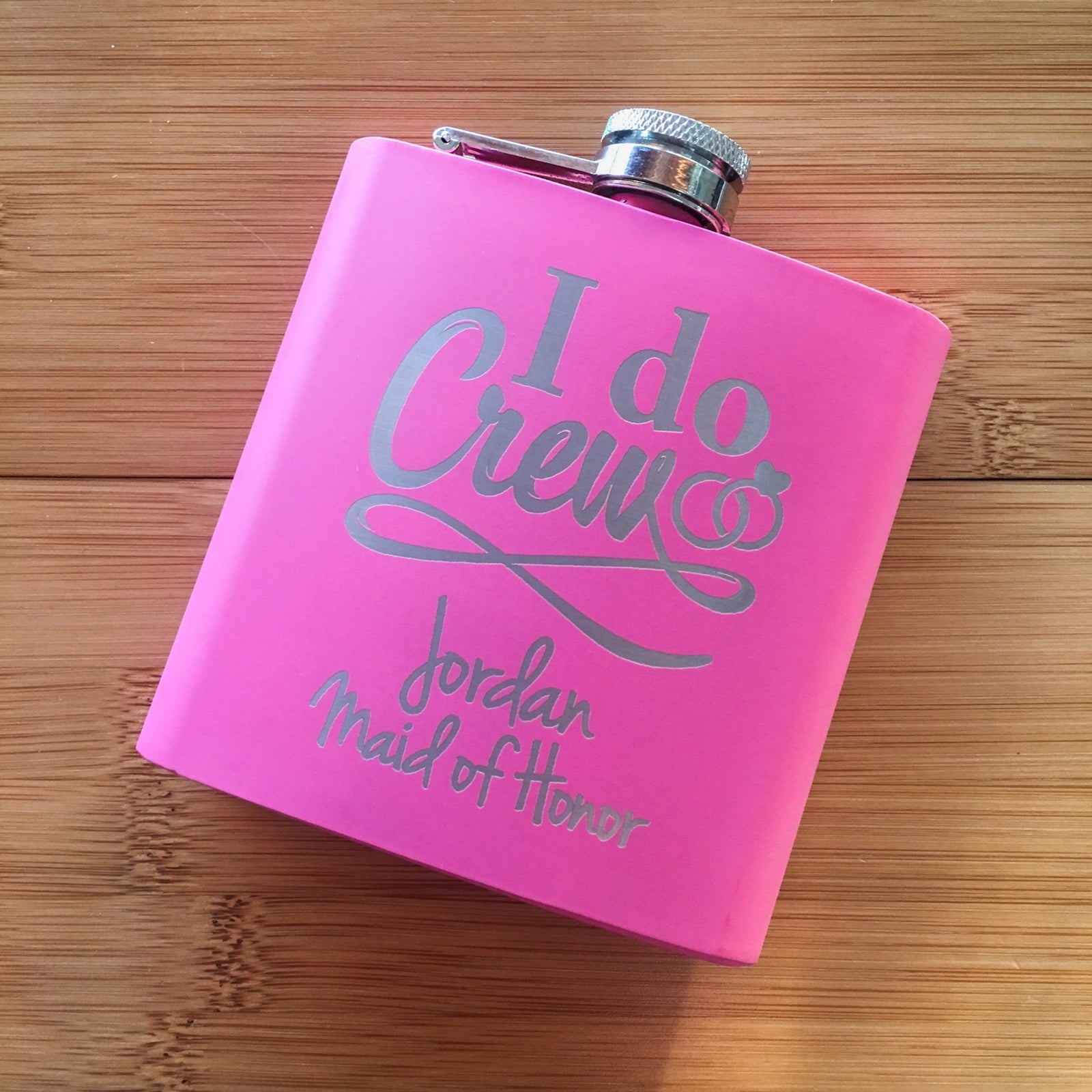 I Do Crew Bridal Party Flask - Black Dog Engraving