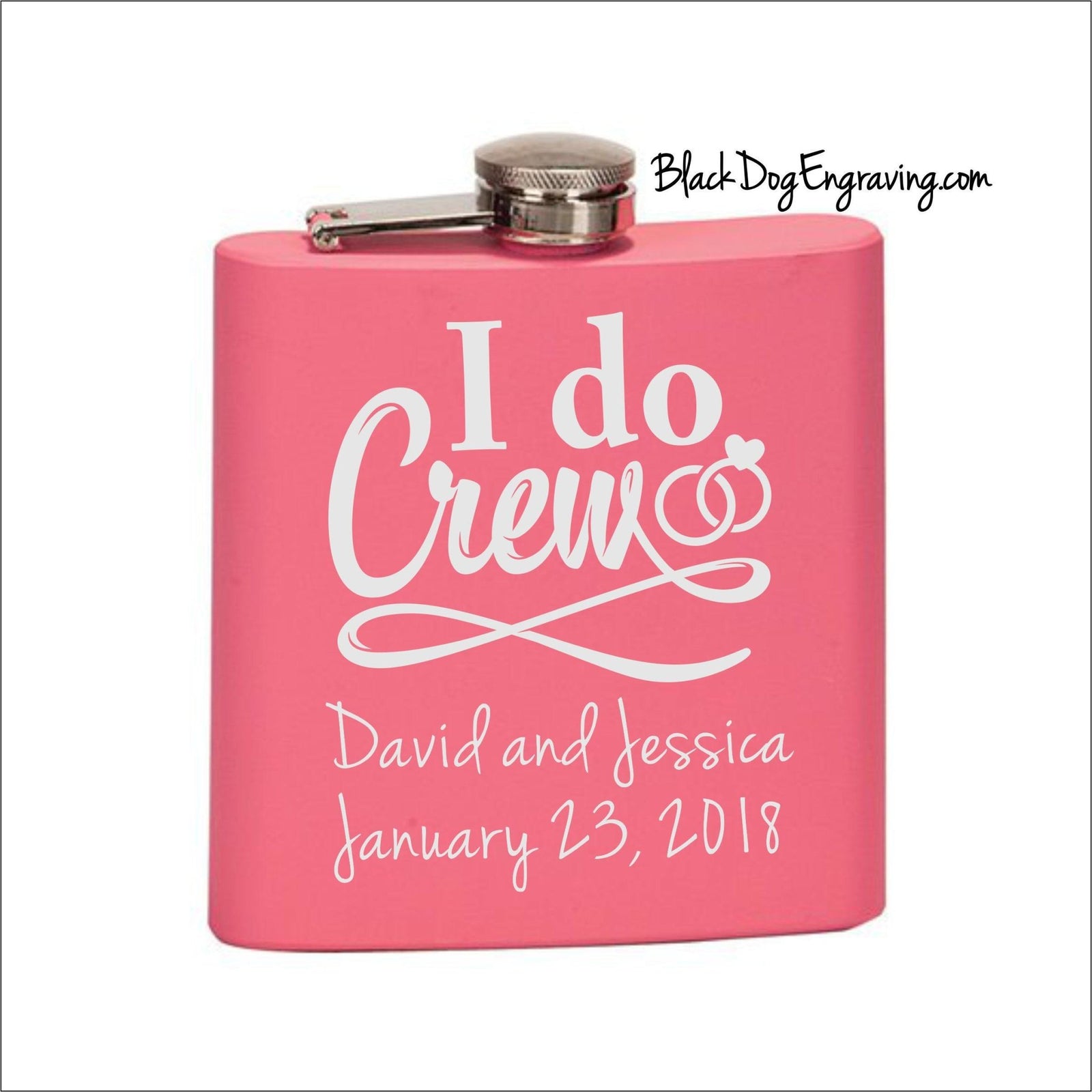 I Do Crew Bridal Party Flask - Black Dog Engraving