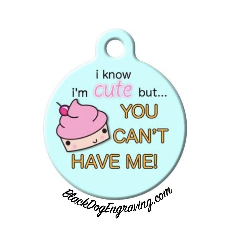 I Know I'm Cute But You Can't Have Me! Pet Engraved Pet ID Tag