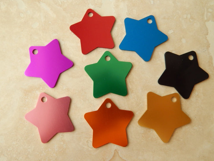 LARGE Engraved Star Pet Tag