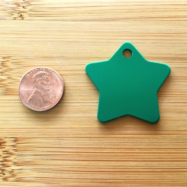 LARGE Engraved Star Pet Tag