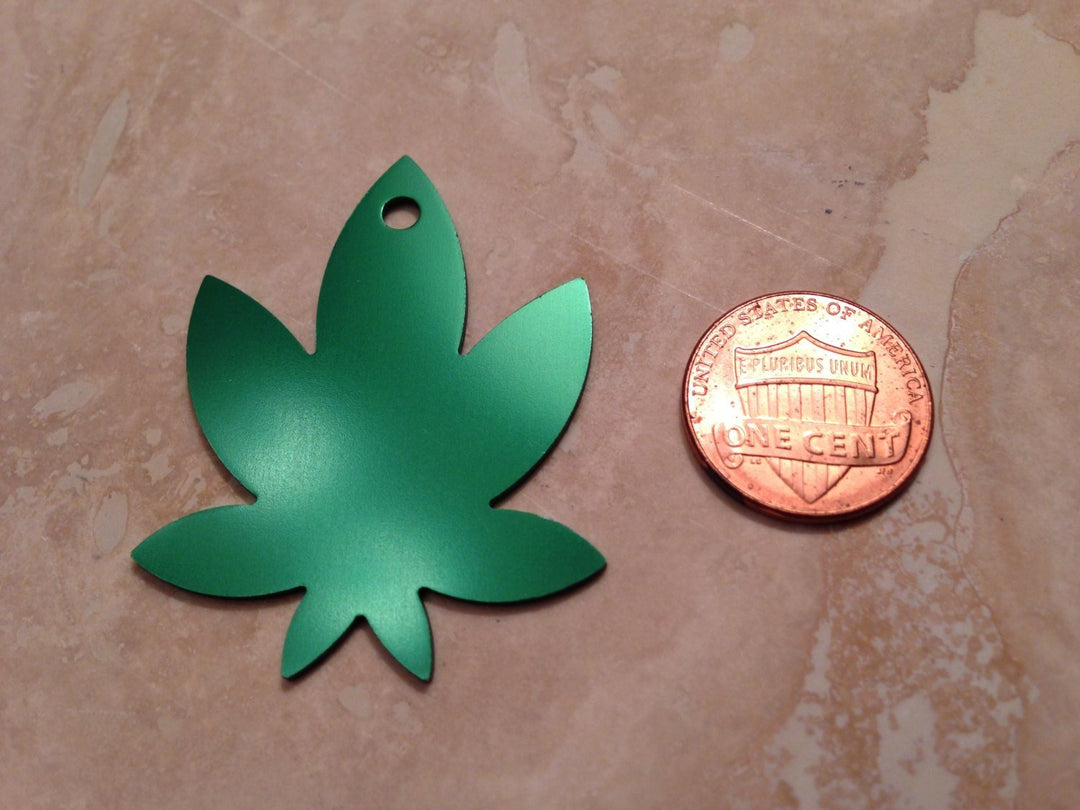Laser Engraved Cannabis Pot Weed Marijuana Leaf Dog or Cat Pet ID Tag
