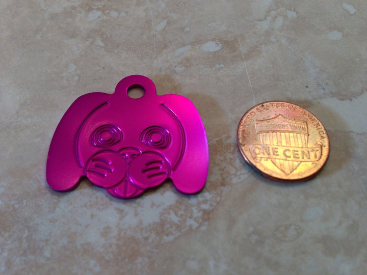 Laser Engraved Puppy Face Dog ID Tag