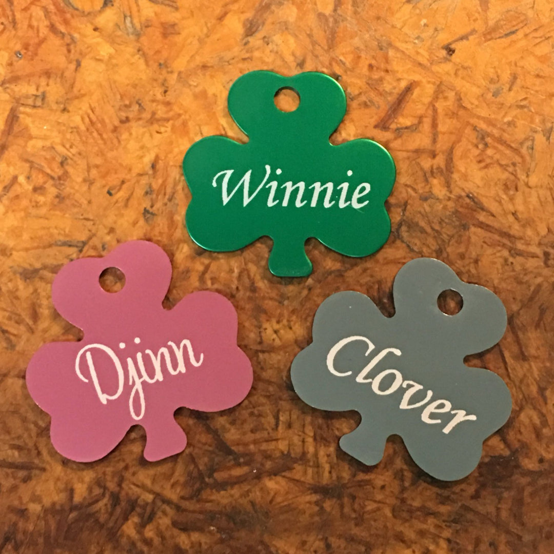 Lucky Shamrock Clover Pet ID Tag