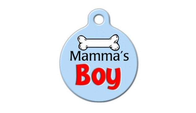Mama's Boy Engraved Pet ID Tag - Black Dog Engraving