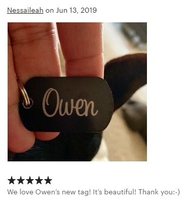 Military Style Engraved Dog Tag