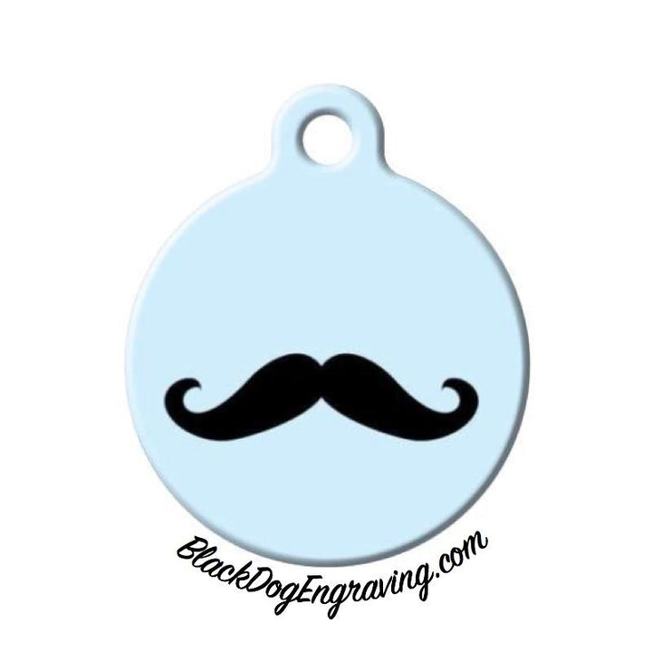 Moustache Engraved Pet ID Tag