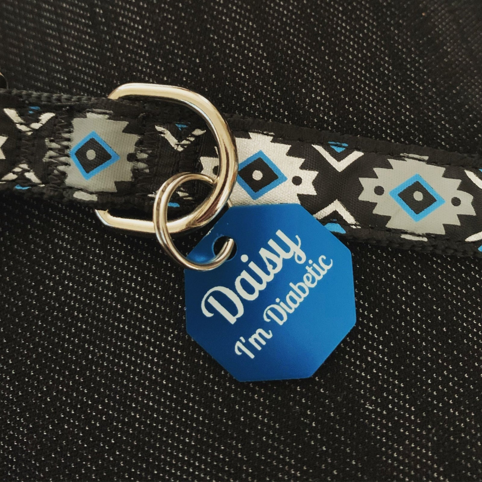 Octagon Engraved Pet Tag - Black Dog Engraving