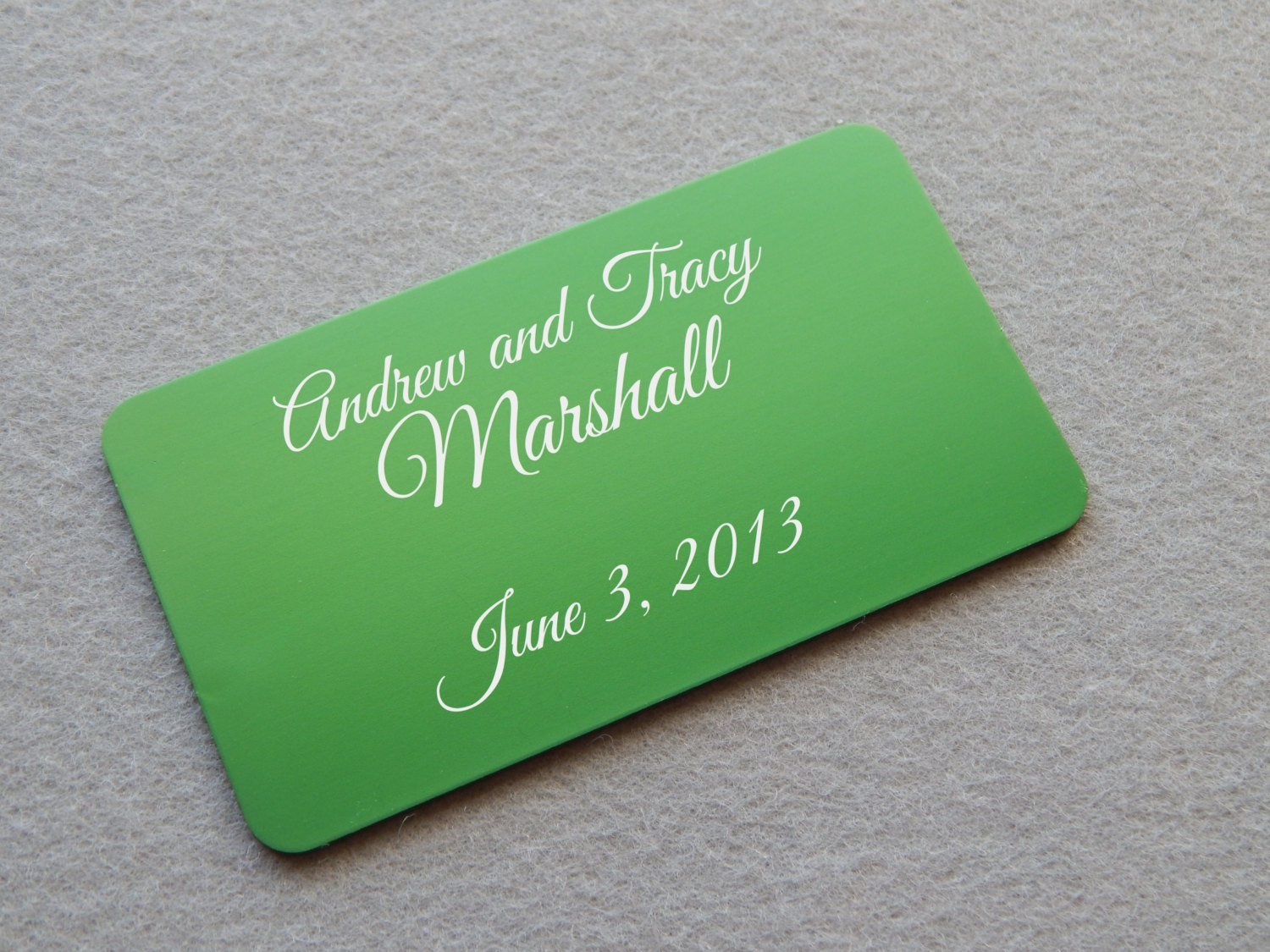 Personalized Irish Wedding Blessing Aluminum Wallet Card - Black Dog Engraving