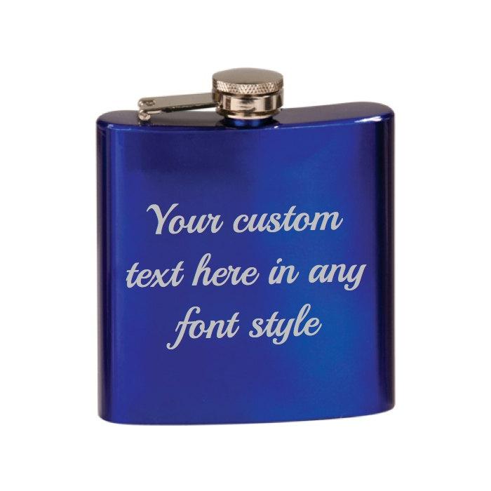 Personalized Laser Engraved Flask - Black Dog Engraving