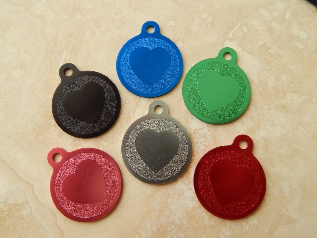 Stamped Heart Dog or Cat Pet ID Tag