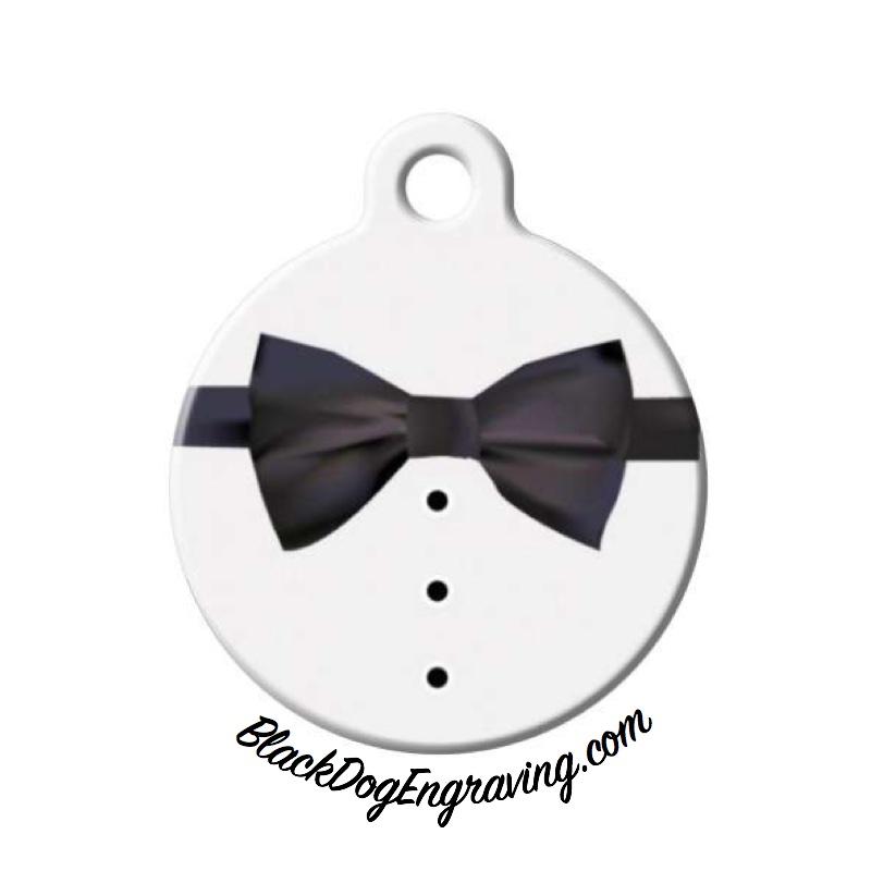 Tuxedo Bowtie Pet Tag with Personalized Engraving