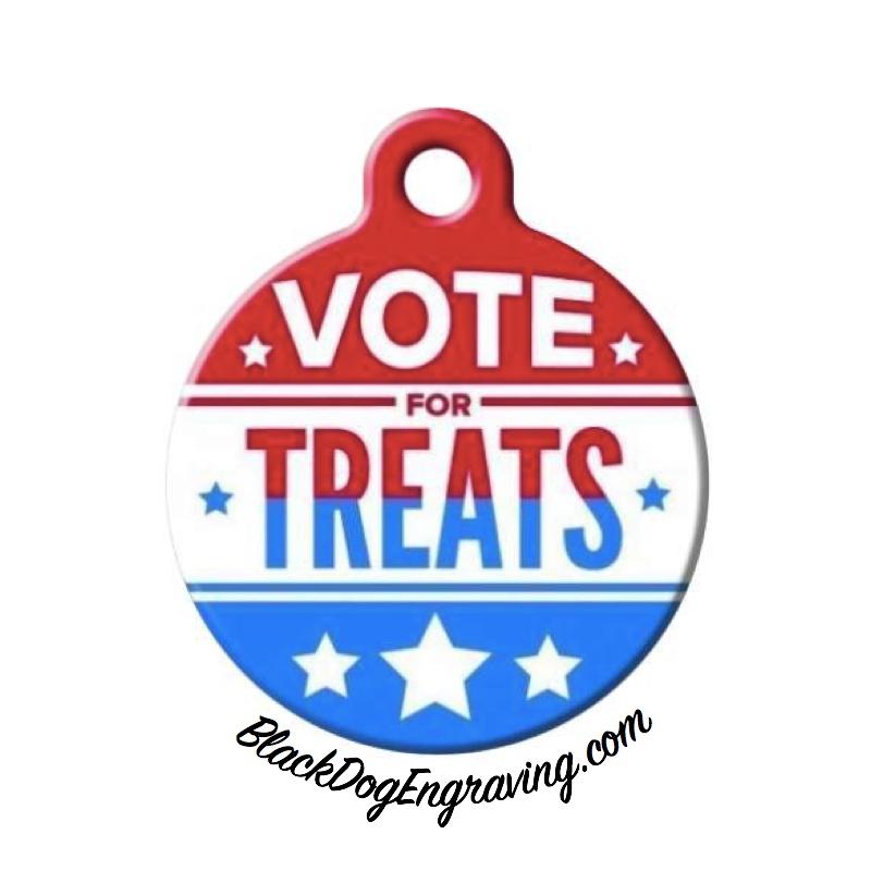 Vote For Treats Pet Engraved Pet ID Tag