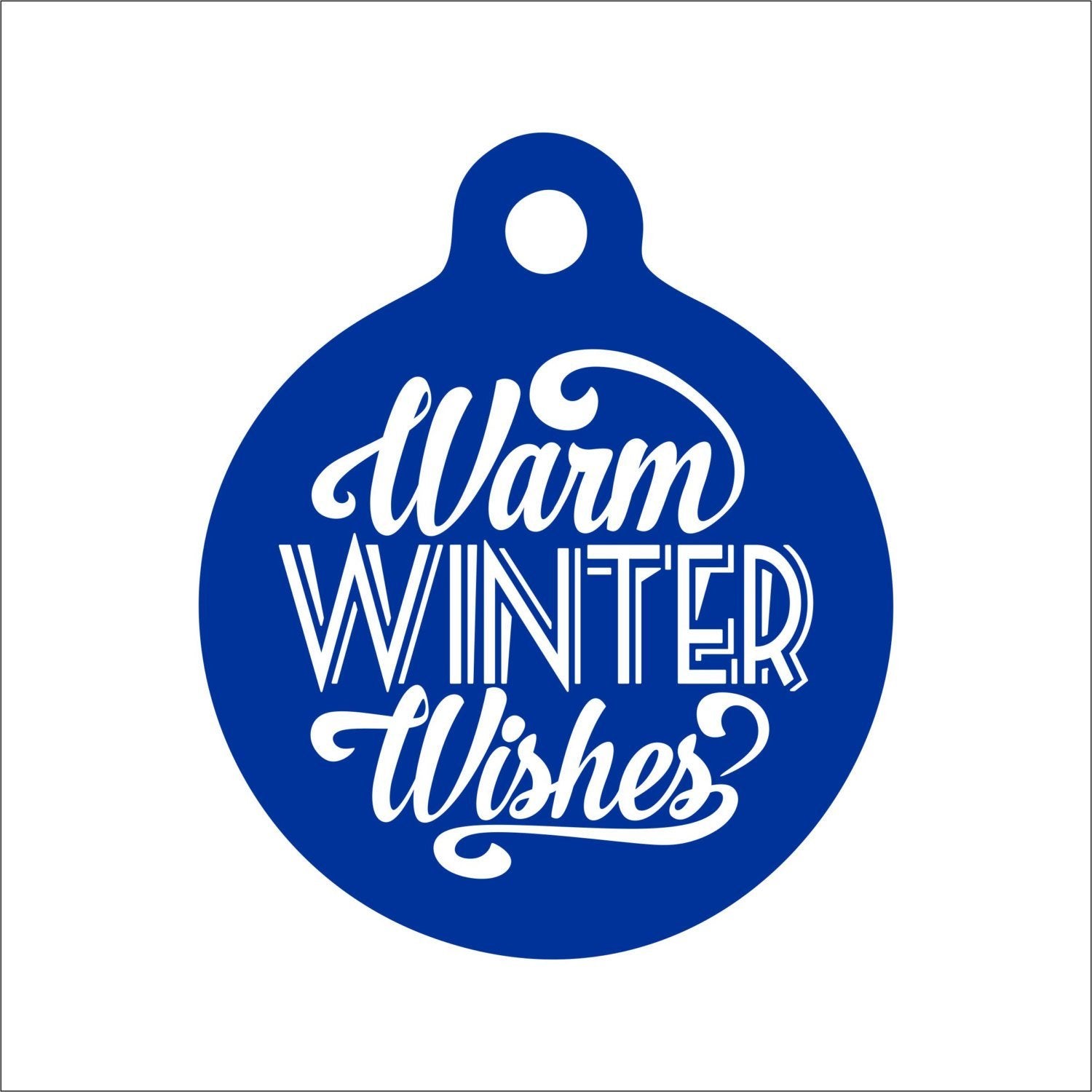 Warm Winter Wishes Dog Tag - Black Dog Engraving