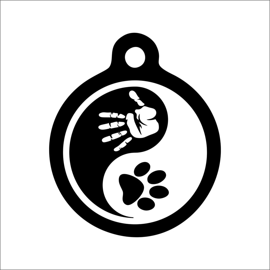 Yin Yang Zen Cat Paw Tag